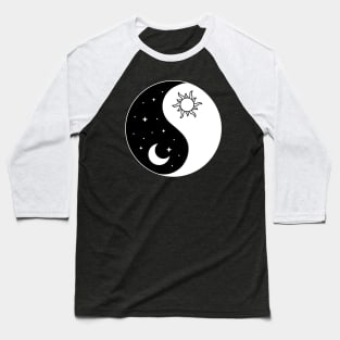 Sun and Moon Yin and Yang Baseball T-Shirt